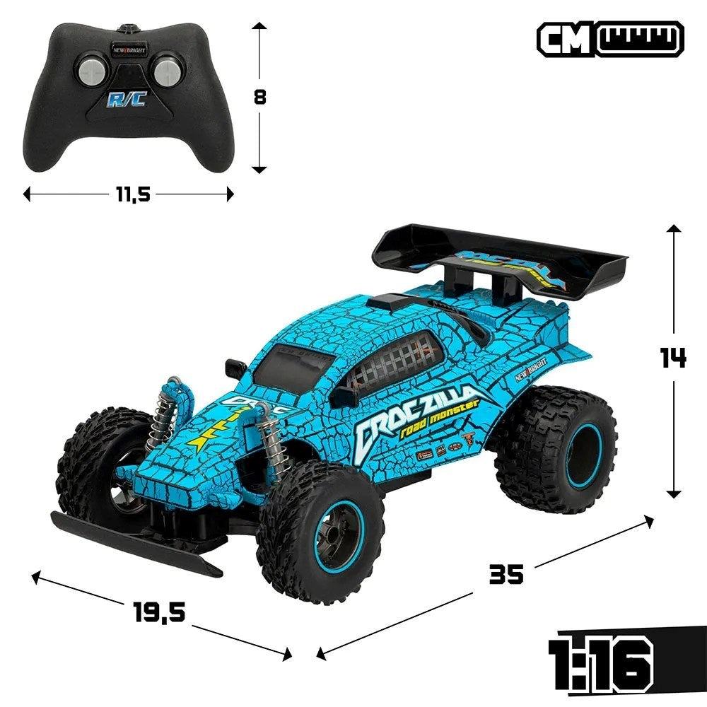 New Bright 1:16 Rc Uzaktan Kumandalı Monster Craczilla 2.4 Ghz. Usb Şarj 34 Cm Mavi