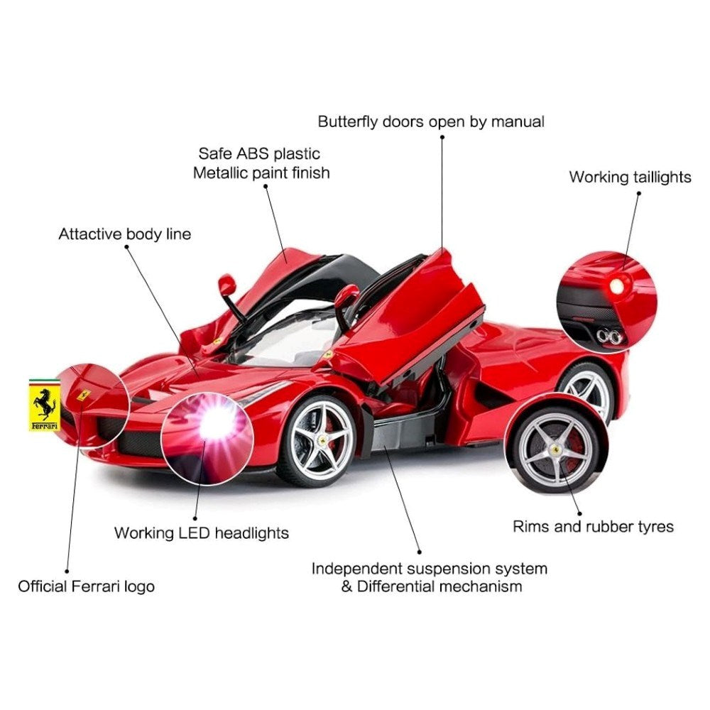 Rastar 1:14 Ferrari La Ferrari Uzaktan Kumandalı Araba Man Kapı Açılan 2.4 Ghz Usb Şarjlı Işıklı Kırmızı | 6 Yaş ve Üzeri Çocuklar İçin