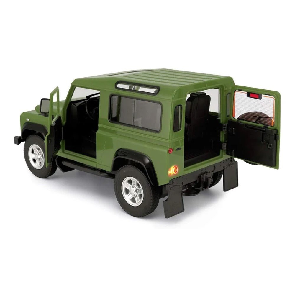 Rastar 1:14 RC Land Rover Defender Uzaktan Kumandalı Araba | 2.4 Ghz 29 Cm Işıklı Yeşil Elle Açılan Kapılar 6+ Yaş ve Üzeri Çocuklar İçin