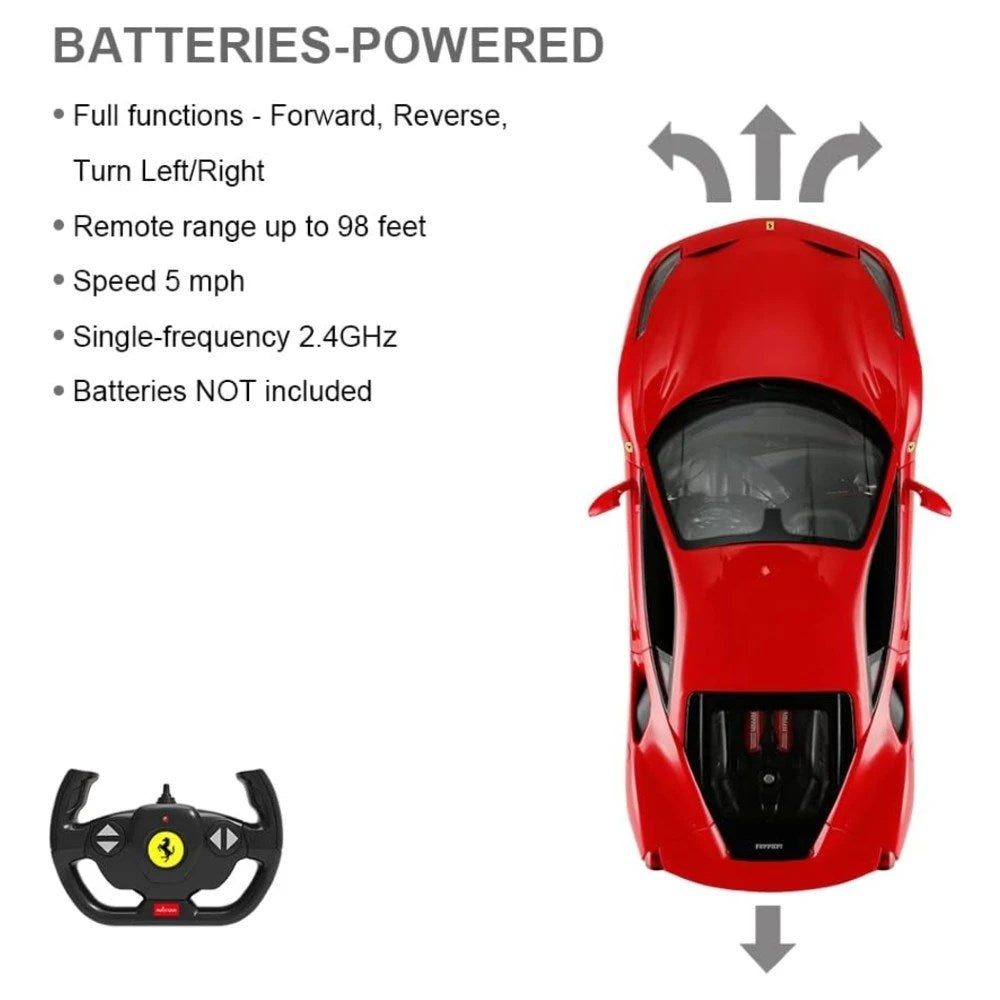 Rastar 1:14 Ferrari 488 GTB Uzaktan Kumandalı Araba Kırmızı 2.4 Ghz Işıklı 30 Cm | 6 Yaş ve Üzeri Ço