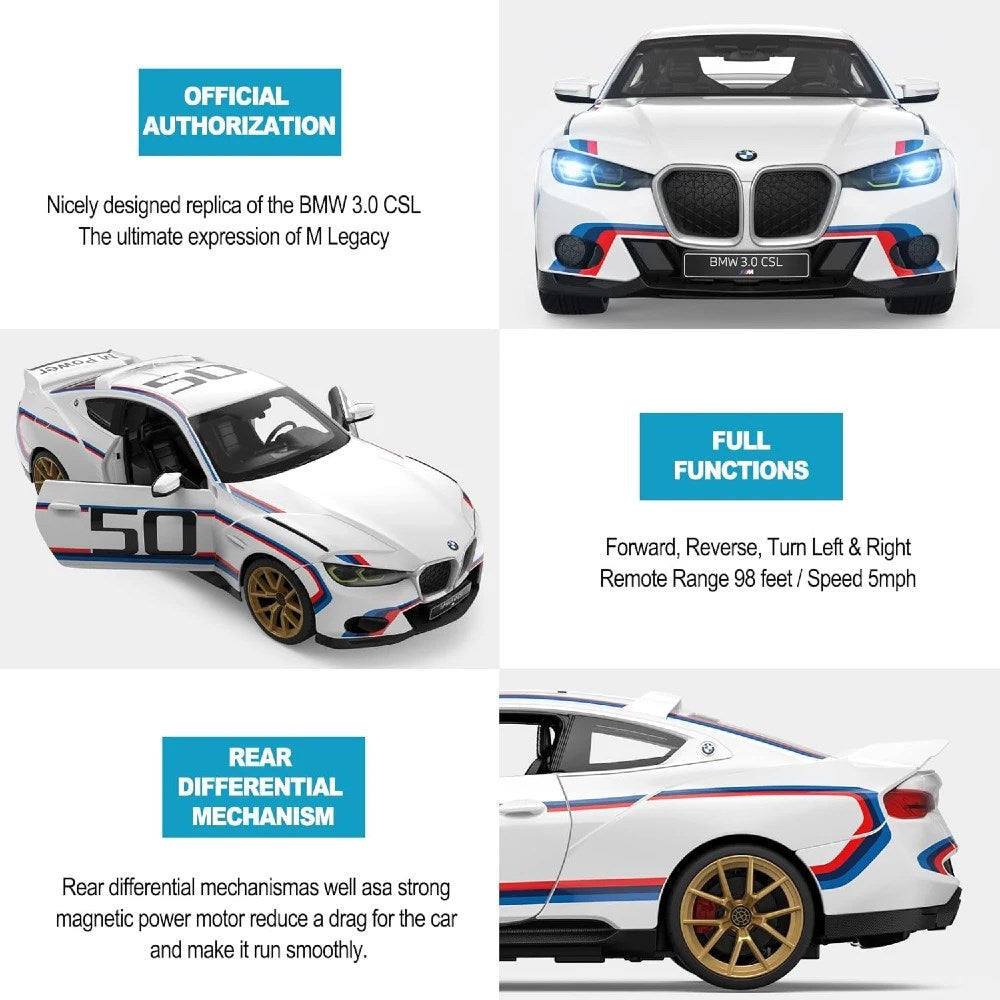Rastar 1:14 Bmw 3.0 CSL Uzaktan Kumandalı Araba 2.4 Ghz Işıklı Beyaz 30 Cm | 6 Yaş ve Üzeri Çocuklar İçin