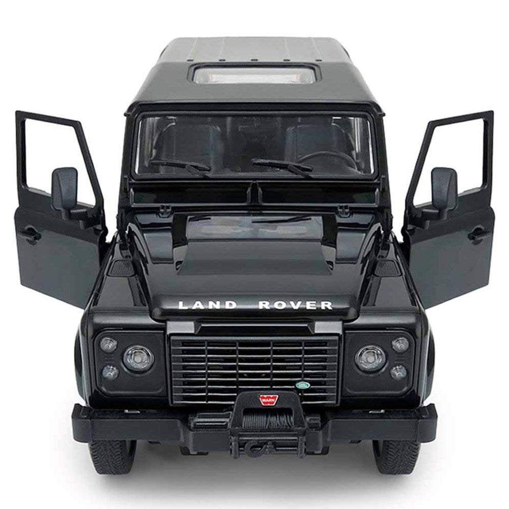 Rastar 1:14 RC Land Rover Defender Uzaktan Kumandalı Araba | 2.4 Ghz 29 Cm Işıklı Siyah Elle Açılan Kapılar 6+ Yaş ve Üzeri Çocuklar İçin