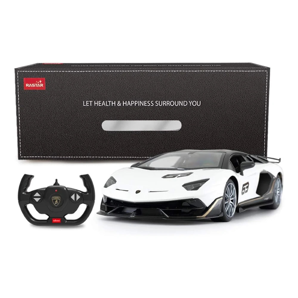Rastar 1:14 RC Lamborghini Aventador SVJ Uzaktan Kumandalı Araba | 2.4 Ghz Işıklı Beyaz 34 Cm Lisanslı Model 6+ Yaş ve Üzeri Çocuklar İçin