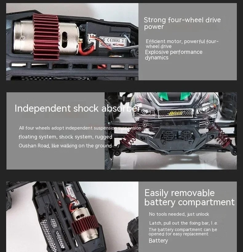 Xinlehong 1:16 RC Brushless 36 km/s 2.4Ghz 4WD USB Şarj Kırmızı Yüksek Hızlı Uzaktan Kumandalı Araba | Su Geçirmez Gövde 60 Metre Kumanda Mesafesi