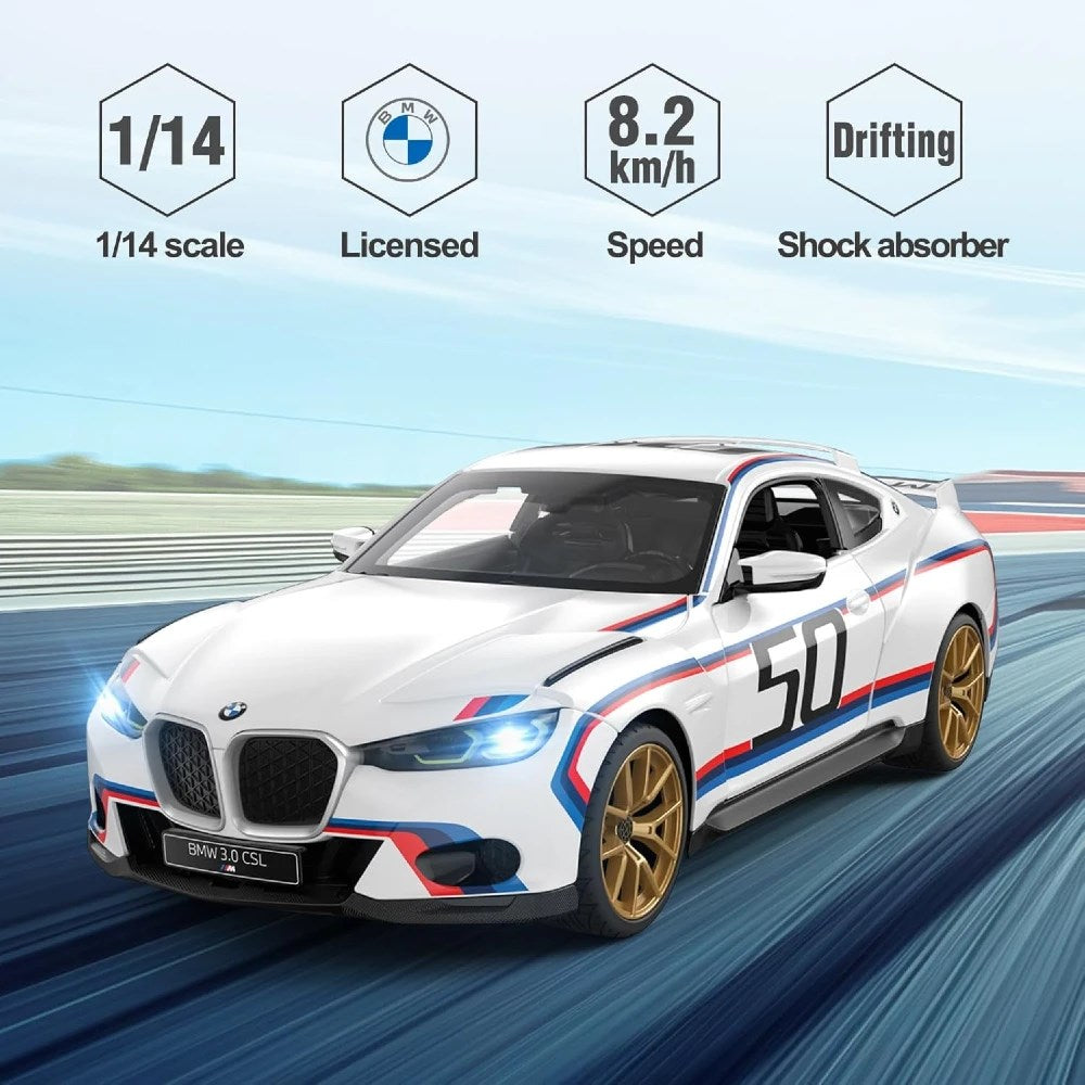 Rastar 1:14 Bmw 3.0 CSL Uzaktan Kumandalı Araba 2.4 Ghz Işıklı Beyaz 30 Cm | 6 Yaş ve Üzeri Çocuklar İçin