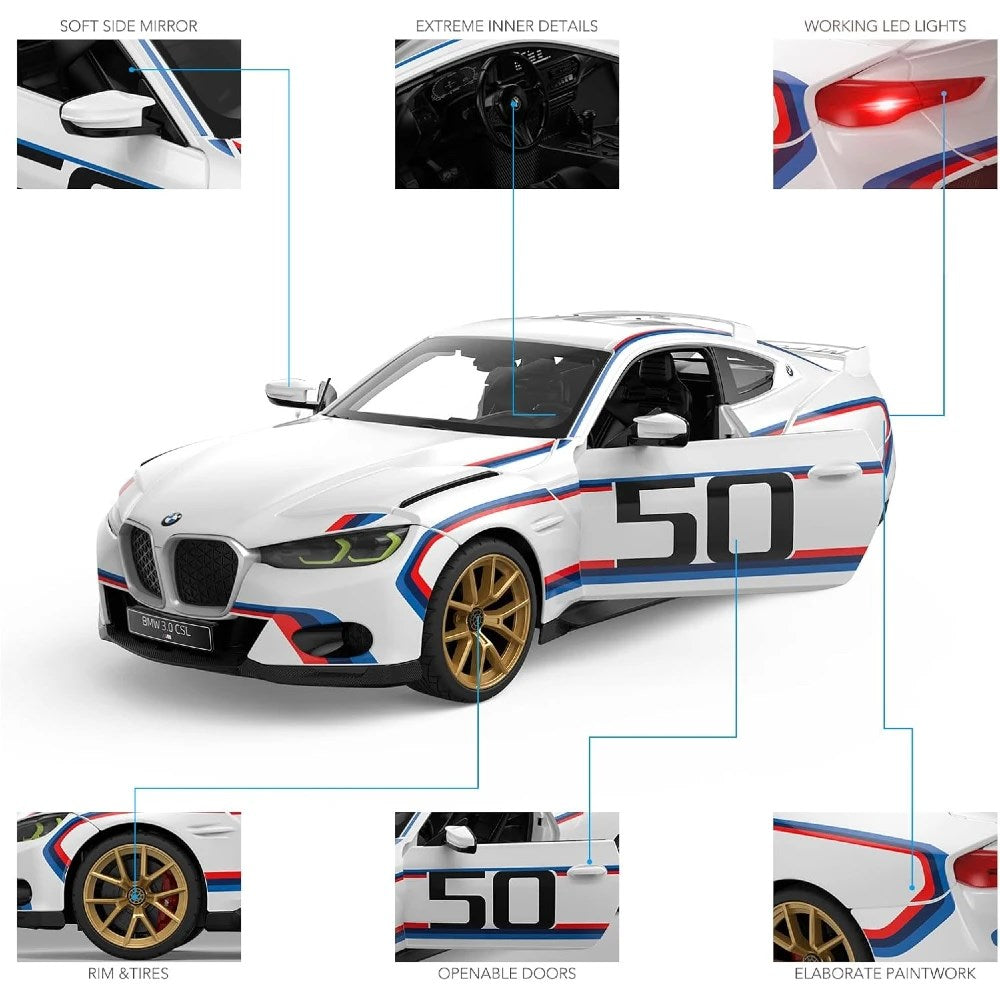 Rastar 1:14 Bmw 3.0 CSL Uzaktan Kumandalı Araba 2.4 Ghz Işıklı Beyaz 30 Cm | 6 Yaş ve Üzeri Çocuklar İçin