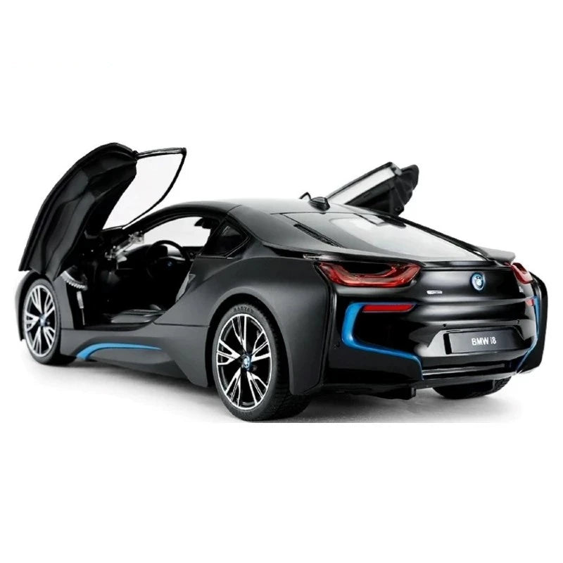 Rastar 1:14 RC BMW i8 Uzaktan Kumandalı Araba | 2.4 Ghz USB Şarj Siyah 30 Cm Lisanslı Model Işıklı Otomatik Açılır Kapı 6+ Yaş ve Üzeri Çocuklar İçin