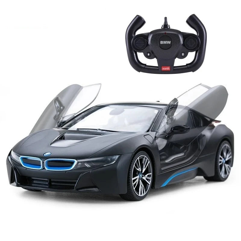 Rastar 1:14 RC BMW i8 Uzaktan Kumandalı Araba | 2.4 Ghz USB Şarj Siyah 30 Cm Lisanslı Model Işıklı Otomatik Açılır Kapı 6+ Yaş ve Üzeri Çocuklar İçin