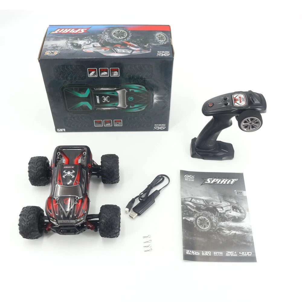 Xinlehong 1:20 RC 9145 Yüksek Hızlı Uzaktan Kumandalı Araba | 2.4 Ghz USB Şarj 26 Km/s 4WD Brushed Menzil 60 Metre Suya Dayanıklı Kırmızı 14+ Yaş ve Üzeri Çocuklar İçin