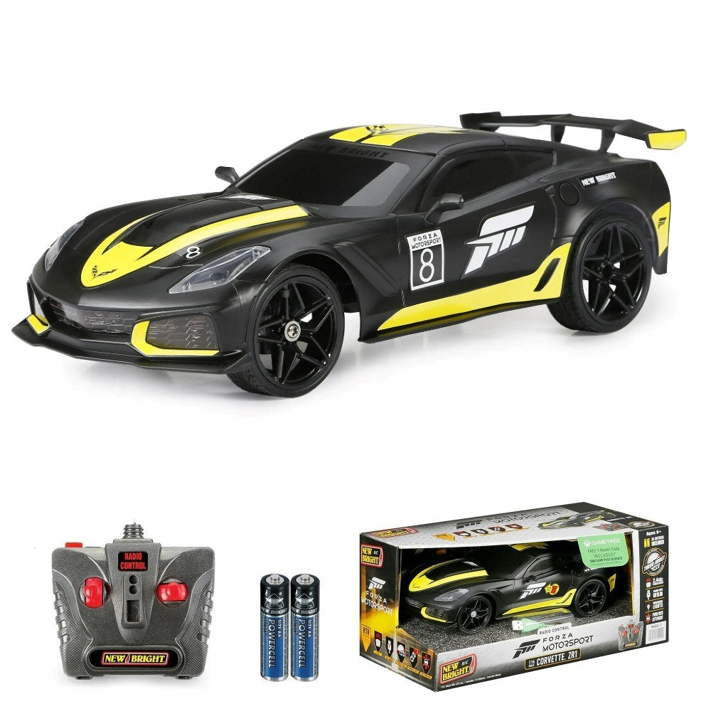 New Bright 1:16 Forza Motorsport Corvette ZR1 Siyah Uzaktan Kumandalı Araba 2.4 Ghz. Işıklı USB Şarj | 6 Yaş ve Üzeri Çocuklar İçin