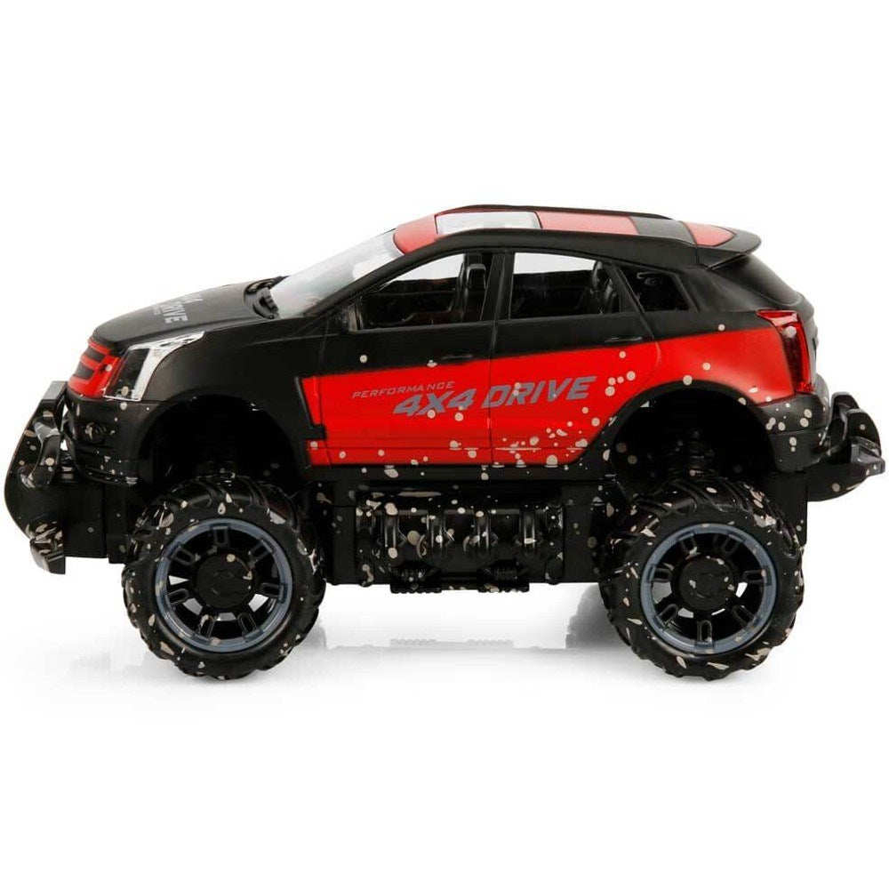 Crazon 1:18 RC Crazy Off-Road Pickup Uzaktan Kumandalı Araba | 2.4 Ghz USB Şarj 15 Km/h 23 Cm Çamurlu Kırmızı 4x4 Off-Road Tasarım 6+ Yaş ve Üzeri Çocuklar İçin