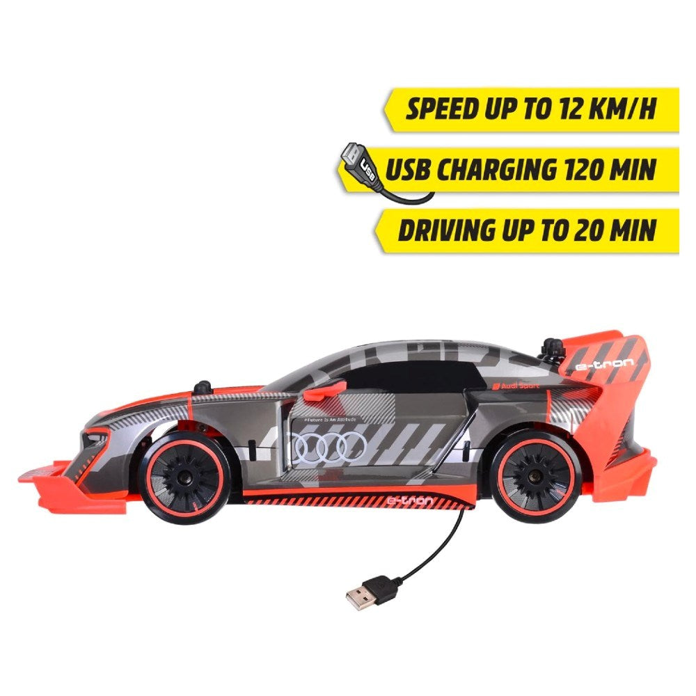 Dickie Toys RC Audi S1 E-Tron Quattro Drift Arabası (30 cm) 2.4 Ghz 12 km/s USB Şarj Uzaktan Kumandalı Araba