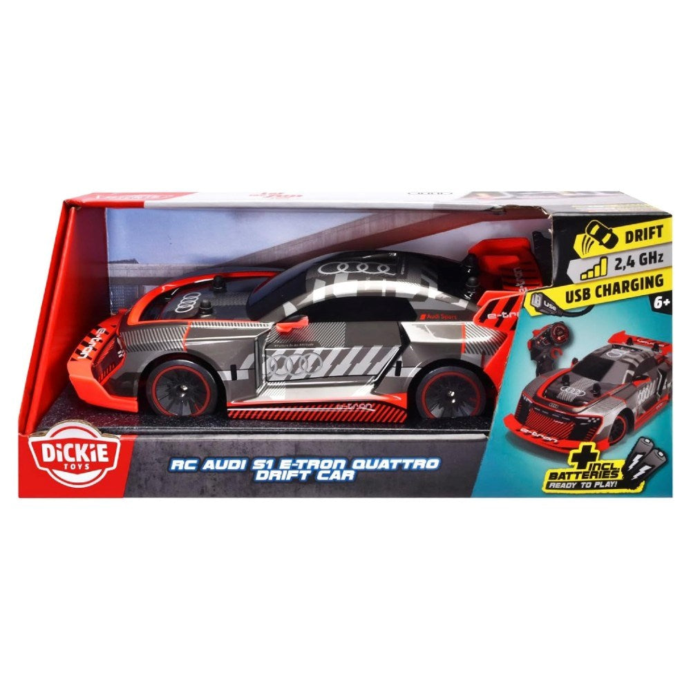 Dickie Toys RC Audi S1 E-Tron Quattro Drift Arabası (30 cm) 2.4 Ghz 12 km/s USB Şarj Uzaktan Kumandalı Araba