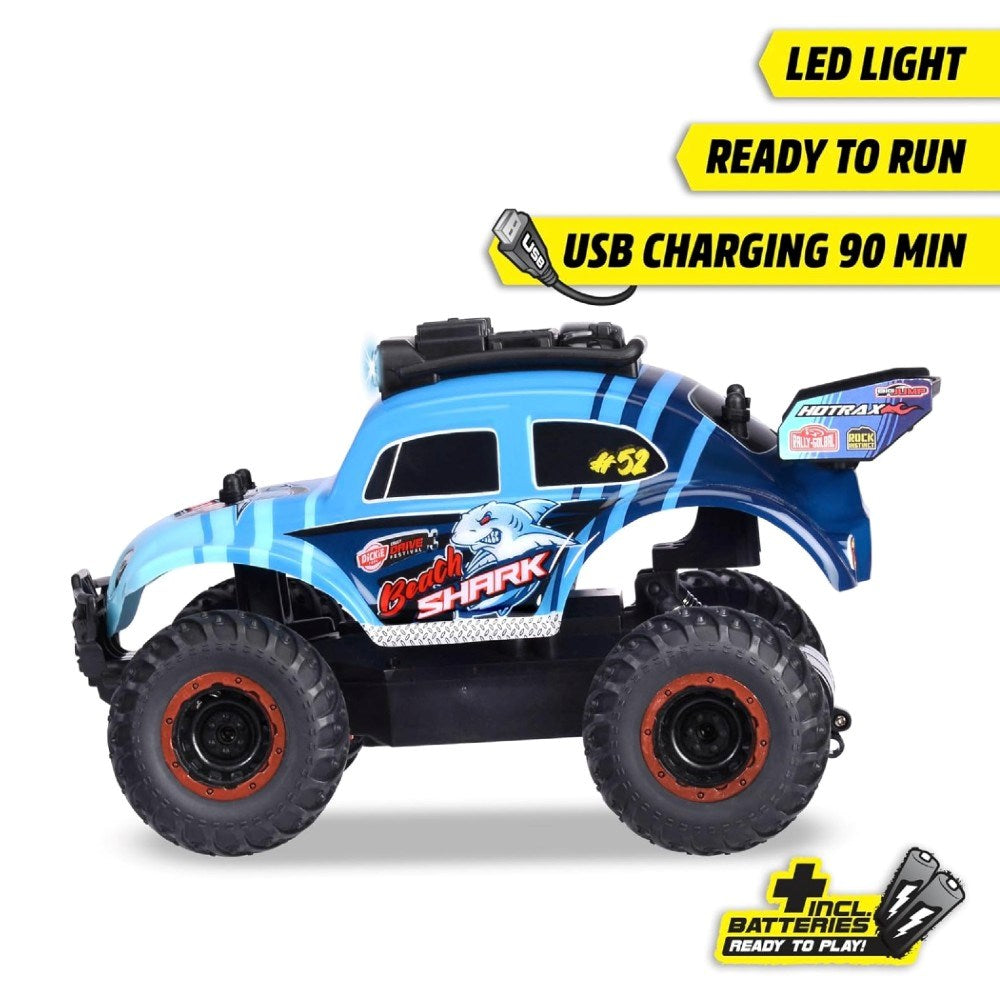 Dickie 1:18 RC Volkswagen Beetle Monster Bug Uzaktan Kumandalı Araba | 2.4 Ghz USB Şarj 23 Cm 12 Km/s Işıklı Off-Road 6+ Yaş ve Üzeri Çocuklar İçin Kumoyu !