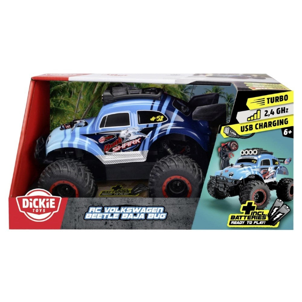 Dickie 1:18 RC Volkswagen Beetle Monster Bug Uzaktan Kumandalı Araba | 2.4 Ghz USB Şarj 23 Cm 12 Km/s Işıklı Off-Road 6+ Yaş ve Üzeri Çocuklar İçin Kumoyu !
