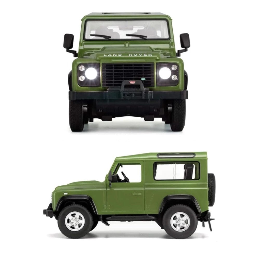 Rastar 1:14 RC Land Rover Defender Uzaktan Kumandalı Araba | 2.4 Ghz 29 Cm Işıklı Yeşil Elle Açılan Kapılar 6+ Yaş ve Üzeri Çocuklar İçin