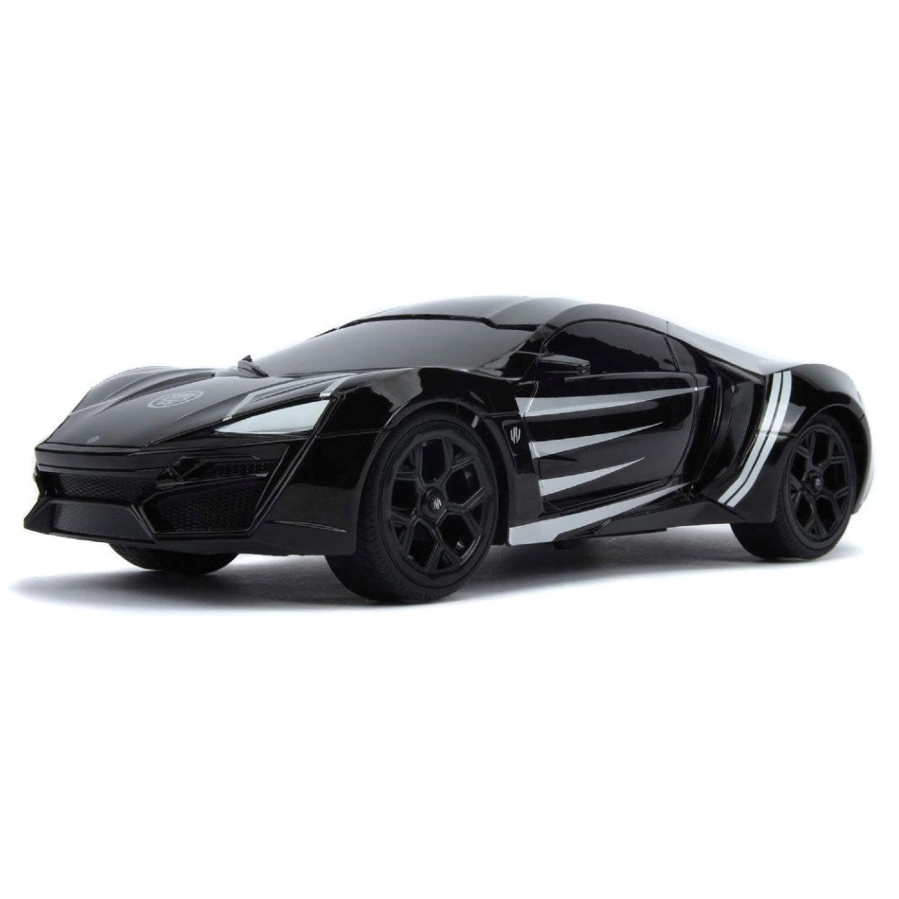 Jada 1:16 RC Black Panther Lykan Hypersport Uzaktan Kumandalı Araba | 2.4 Ghz USB Şarj 29 Cm Marvel Avengers Lisanslı Turbo Modlu 6+ Yaş ve Üzeri Çocuklar İçin