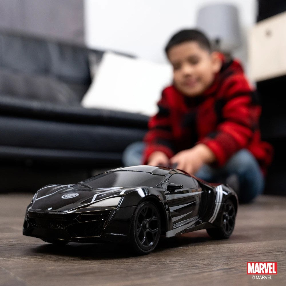 Jada 1:16 RC Black Panther Lykan Hypersport Uzaktan Kumandalı Araba | 2.4 Ghz USB Şarj 29 Cm Marvel Avengers Lisanslı Turbo Modlu 6+ Yaş ve Üzeri Çocuklar İçin
