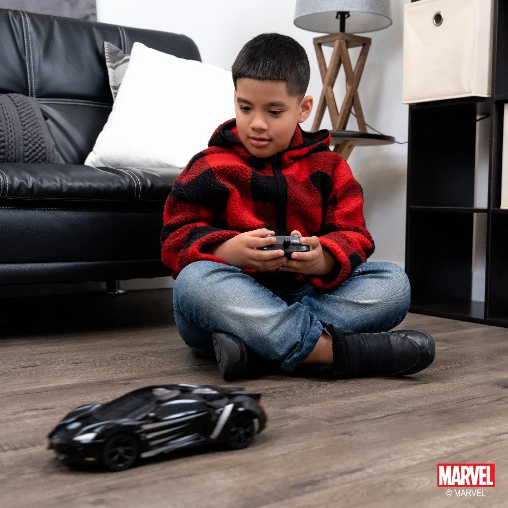 Jada 1:16 RC Black Panther Lykan Hypersport Uzaktan Kumandalı Araba | 2.4 Ghz USB Şarj 29 Cm Marvel Avengers Lisanslı Turbo Modlu 6+ Yaş ve Üzeri Çocuklar İçin