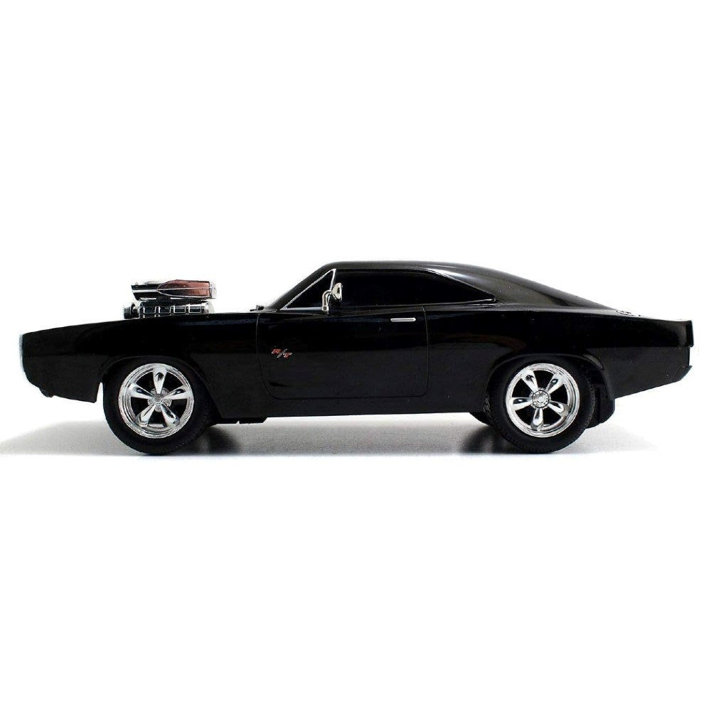 Jada 1:16 RC Dom's Dodge Charger R/T Uzaktan Kumandalı Araba | 2.4 Ghz USB Şarj 29 Cm Turbo Fonksiyon Fast & Furious Turbo Modlu 6+ Yaş ve Üzeri Çocuklar İçin