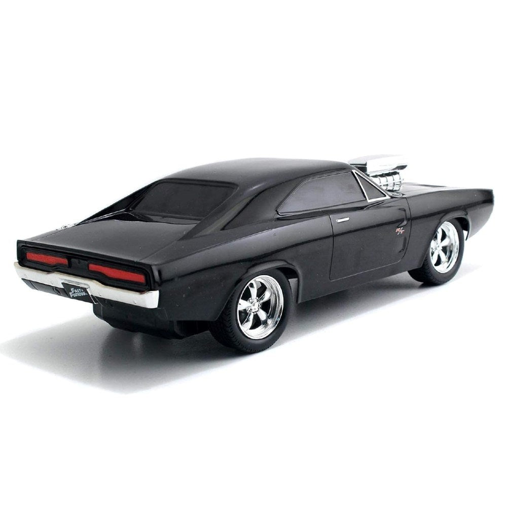 Jada 1:16 RC Dom's Dodge Charger R/T Uzaktan Kumandalı Araba | 2.4 Ghz USB Şarj 29 Cm Turbo Fonksiyon Fast & Furious Turbo Modlu 6+ Yaş ve Üzeri Çocuklar İçin