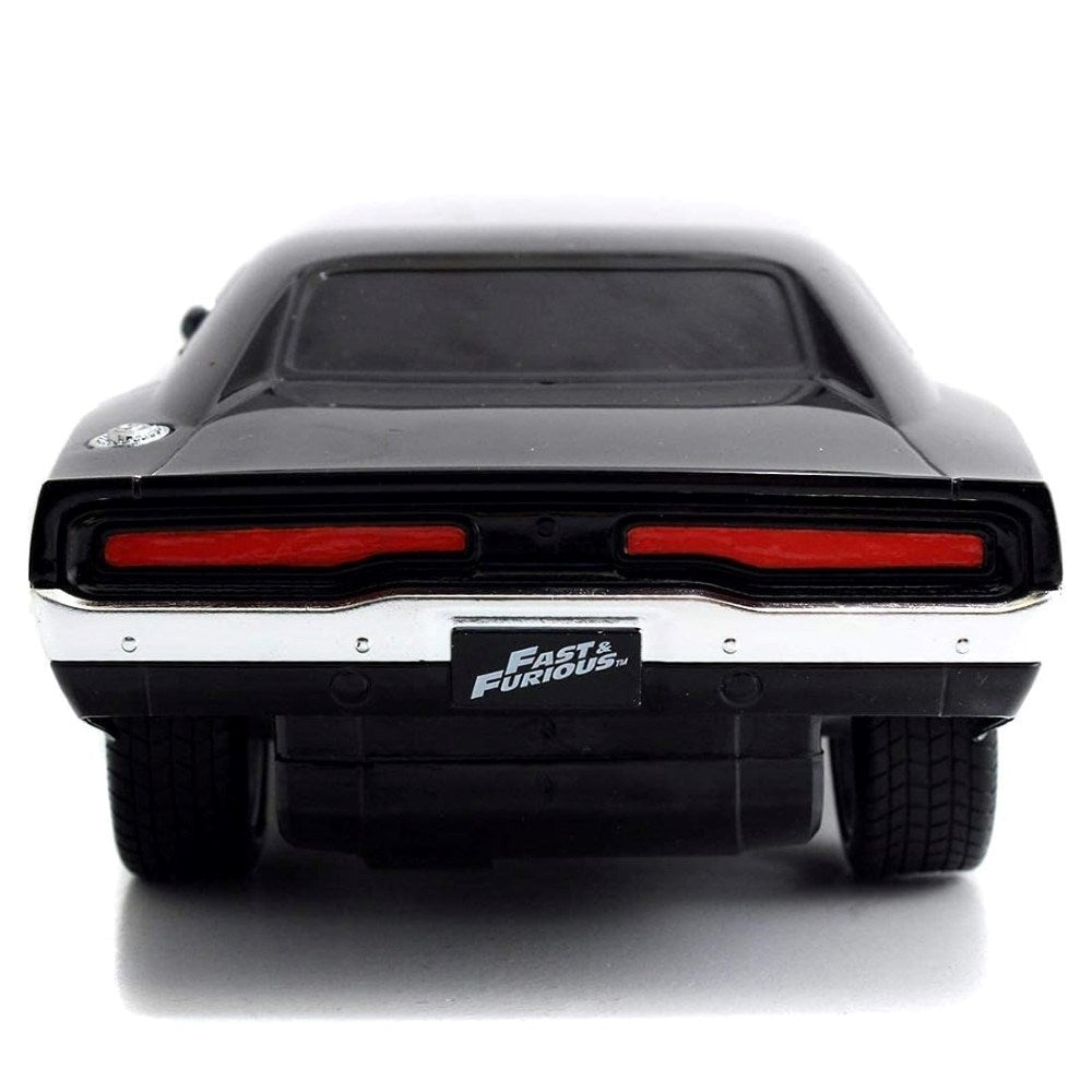 Jada 1:16 RC Dom's Dodge Charger R/T Uzaktan Kumandalı Araba | 2.4 Ghz USB Şarj 29 Cm Turbo Fonksiyon Fast & Furious Turbo Modlu 6+ Yaş ve Üzeri Çocuklar İçin