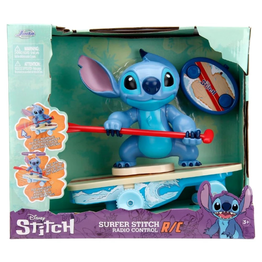 Jada 1:20 Surfer Stitch Uzakntan Kumandalı Araç | 2.4 Ghz 25 Cm Disney Lisanslı Wheelie (Ön Kaldırma) ve 360° Spin Fonksiyonlu +3 Yaş ve Üzeri Çocuklar İçin