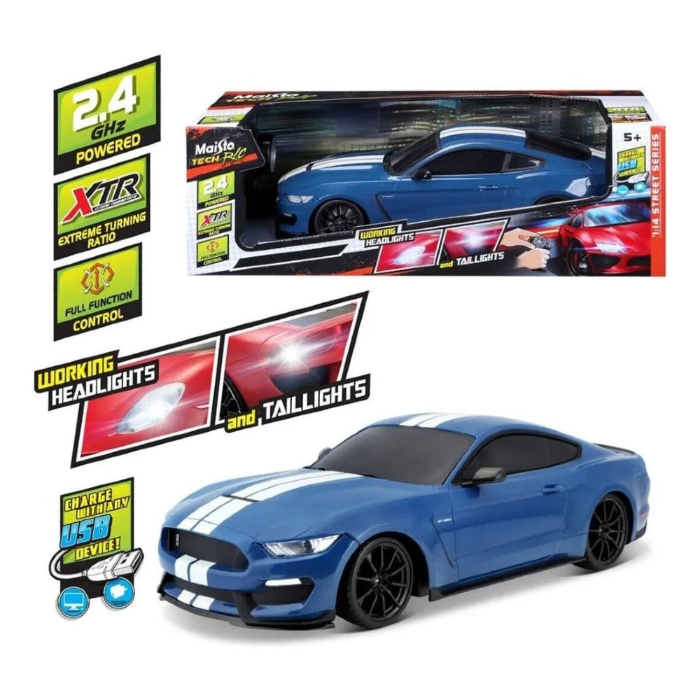 Maisto Tech 1:14 RC Ford Shelby GT350 Uzaktan Kumandalı Araba | 2.4 Ghz 34 Cm USB Şarj Işıklı 5+ Yaş ve Üzeri Çocuklar İçin