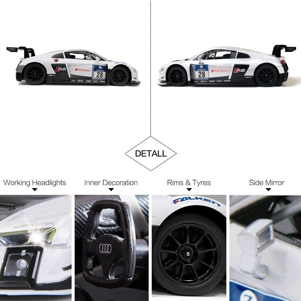 Rastar 1:14 Audi R8 LMS Uzaktan Kumandalı Araba | 2.4 Ghz Full Fonksiyon 30 Cm Işıklı Lisanslı Tasarım 6+ Yaş ve Üzeri Çocuklar İçin