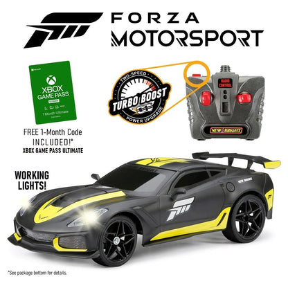 New Bright 1:16 Forza Motorsport Corvette ZR1 Siyah Uzaktan Kumandalı Araba 2.4 Ghz. Işıklı USB Şarj | 6 Yaş ve Üzeri Çocuklar İçin