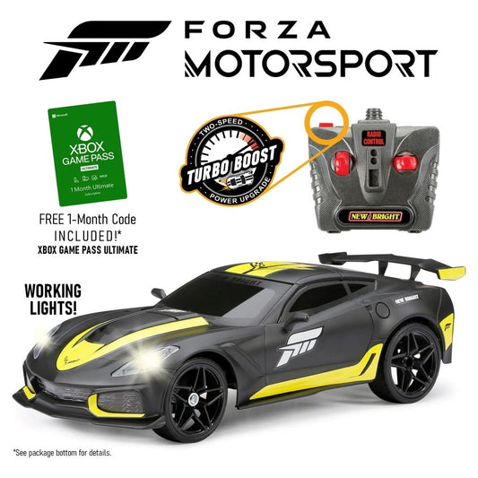 New Bright 1:16 Forza Motorsport Corvette ZR1 Siyah Uzaktan Kumandalı Araba 2.4 Ghz. Işıklı USB Şarj | 6 Yaş ve Üzeri Çocuklar İçin