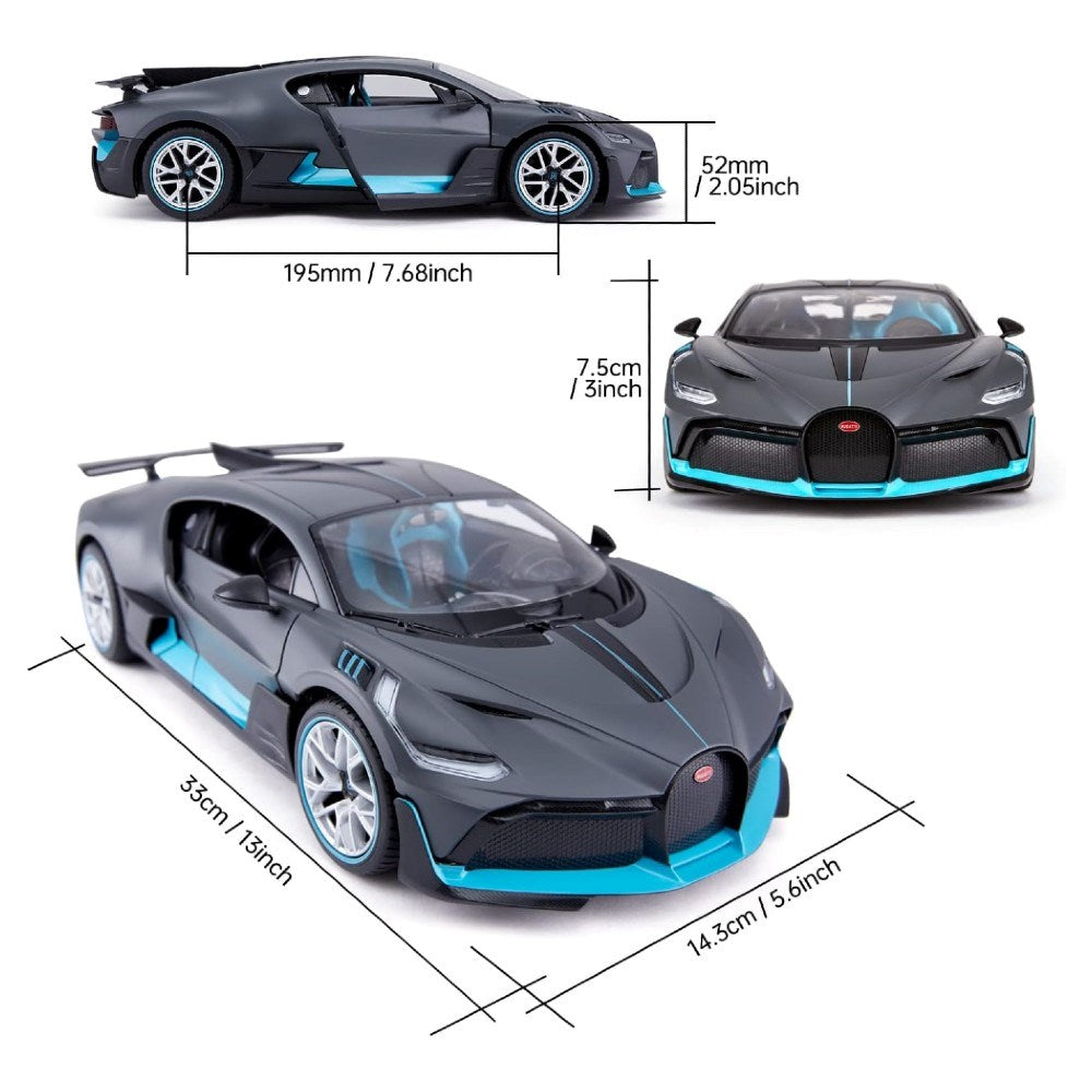 Rastar 1:14 RC Bugatti Divo Uzaktan Kumandalı Araba | 2.4 Ghz 33 Cm Işıklı Gri Elle Açılın Kapılar | 6+ Yaş ve Üzeri Çocuklar İçin