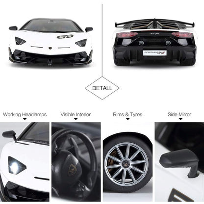 Rastar 1:14 Lamborghini Aventador SVJ Uzaktan Kumandalı Araba 2.4 Ghz Işıklı Beyaz 34 Cm | 6 Yaş ve 