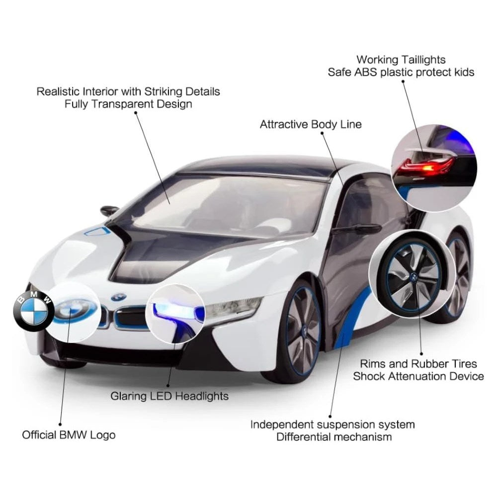 Rastar 1:14 Bmw İ8 Uzaktan Kumandalı Araba 2.4 Ghz Işıklı Beyaz 30 cm | 6 Yaş ve Üzeri Çocuklar İçin