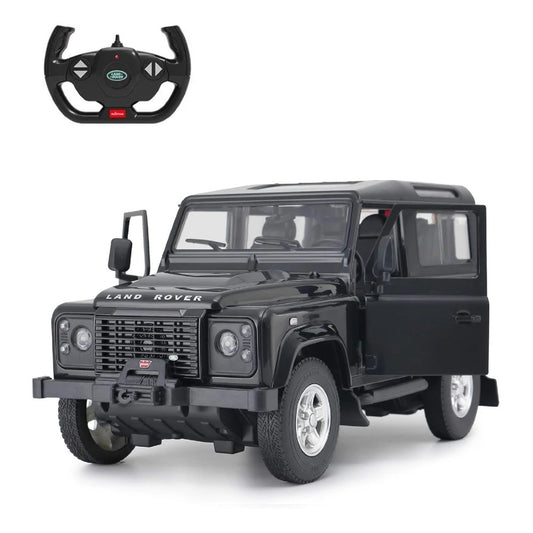 Rastar 1:14 RC Land Rover Defender Uzaktan Kumandalı Araba | 2.4 Ghz 29 Cm Işıklı Siyah Elle Açılan Kapılar 6+ Yaş ve Üzeri Çocuklar İçin