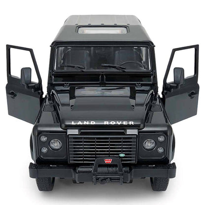 Rastar 1:14 RC Land Rover Defender Uzaktan Kumandalı Araba | 2.4 Ghz 29 Cm Işıklı Siyah Elle Açılan Kapılar 6+ Yaş ve Üzeri Çocuklar İçin