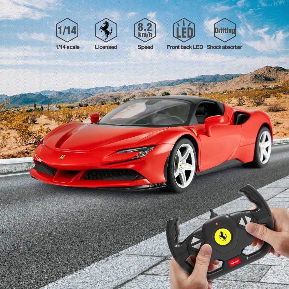 Rastar 1:14 Ferrari SF90 Stradale Uzaktan Kumandalı 2.4 Ghz Işıklı Kırmızı 34 Cm | 6 Yaş ve Üzeri Ço