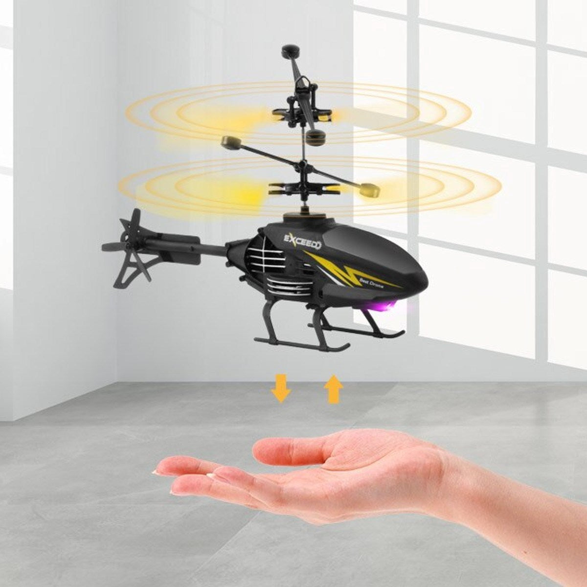 LH 1804 El Sensörlü Helikopter USB Şarj 20 Cm Yeşil