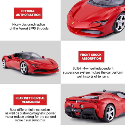 Rastar 1:14 Ferrari SF90 Stradale Uzaktan Kumandalı 2.4 Ghz Işıklı Kırmızı 34 Cm | 6 Yaş ve Üzeri Ço