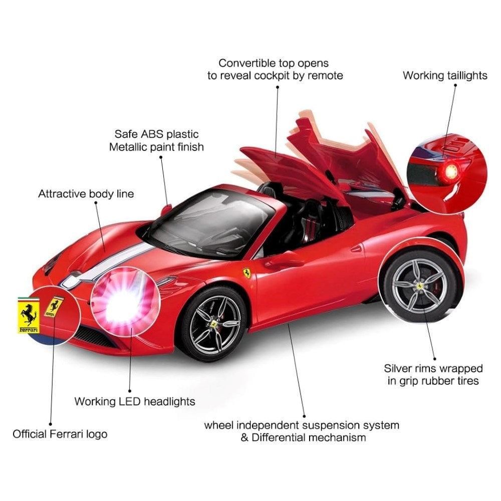 Rastar 1:14 Ferrari 458 Speciale Uzaktan Kumandalı Araba Oto Kapı Açılan 27 Mhz Usb Işıklı 30 Cm | 6
