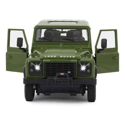 Rastar 1:14 RC Land Rover Defender Uzaktan Kumandalı Araba | 2.4 Ghz 29 Cm Işıklı Yeşil Elle Açılan Kapılar 6+ Yaş ve Üzeri Çocuklar İçin