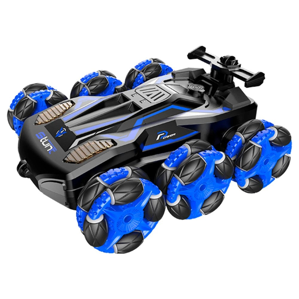 RC Stunt Racer Uzaktan Kumandalı Akrobatik Araba 2.4 Ghz USB Şarj Yan Sürüş Drift 360° Spin Işıklı Mavi