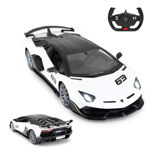 Rastar 1:14 RC Lamborghini Aventador SVJ Uzaktan Kumandalı Araba | 2.4 Ghz Işıklı Beyaz 34 Cm Lisanslı Model 6+ Yaş ve Üzeri Çocuklar İçin