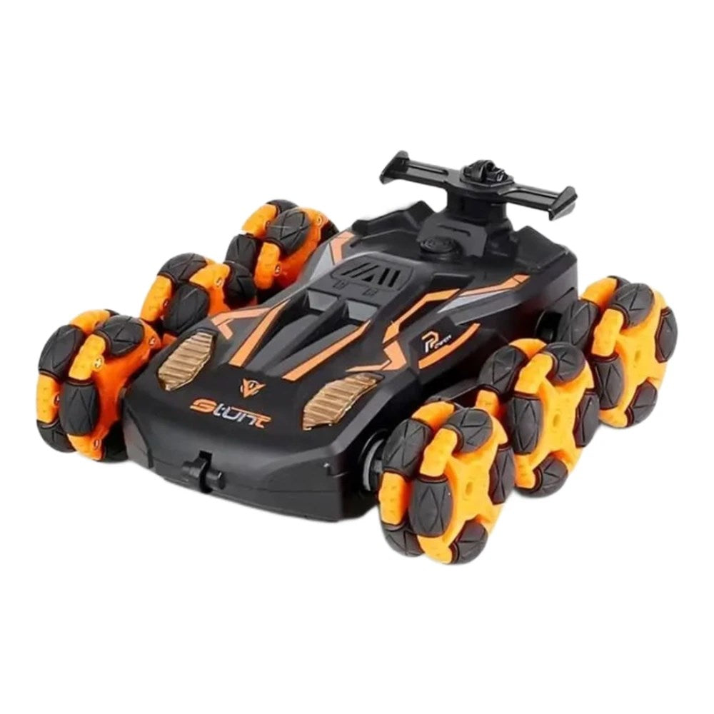 RC Stunt Racer Uzaktan Kumandalı Akrobatik Araba 2.4 Ghz USB Şarj Yan Sürüş Drift 360° Spin Işıklı Turuncu