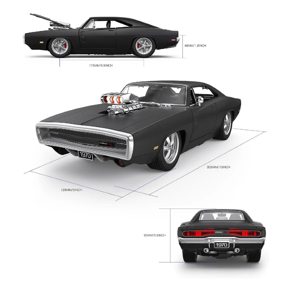 Rastar 1:16 RC 1970 Dodge Charger R/T Uzaktan Kumandalı Araba | 2.4 Ghz Sesli ve Işıklı 33 Cm Lisanslı Model 6+ Yaş ve Üzeri Çocuklar