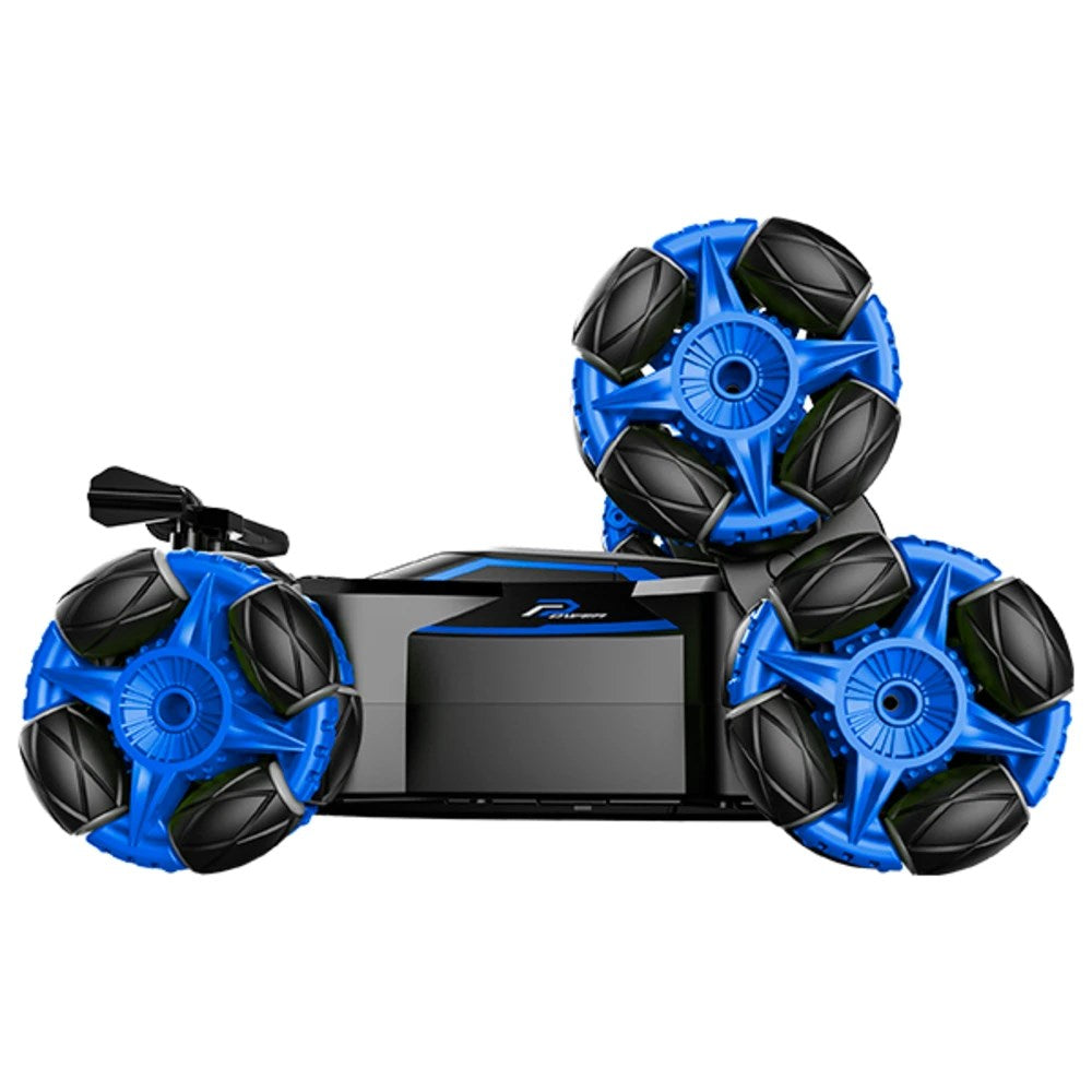 RC Stunt Racer Uzaktan Kumandalı Akrobatik Araba 2.4 Ghz USB Şarj Yan Sürüş Drift 360° Spin Işıklı Mavi