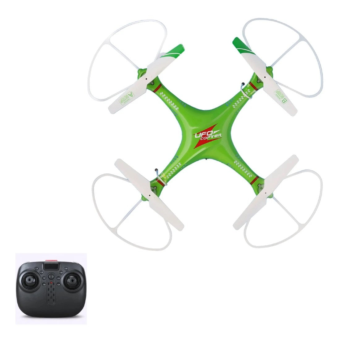 LH-50 RC Quadcopter Uzaktan Kumandalı Drone 2.4 Ghz 35 Cm USB Şarj 360° Takla Pervane Korumalı Tek Tuşla Geri Çağırma Yeşil