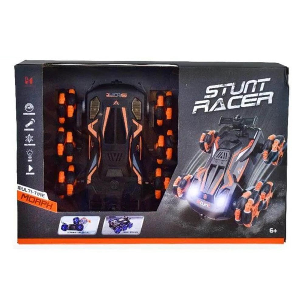 RC Stunt Racer Uzaktan Kumandalı Akrobatik Araba 2.4 Ghz USB Şarj Yan Sürüş Drift 360° Spin Işıklı Turuncu