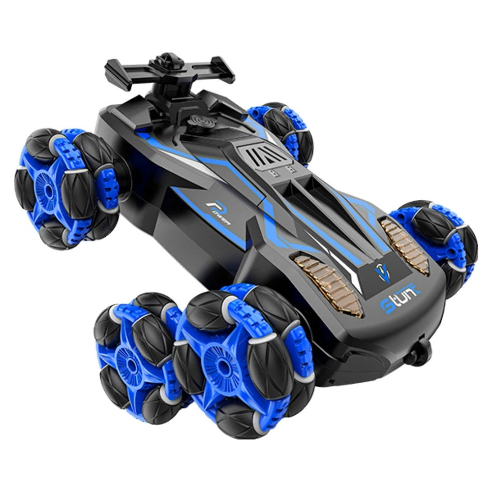 RC Stunt Racer Uzaktan Kumandalı Akrobatik Araba 2.4 Ghz USB Şarj Yan Sürüş Drift 360° Spin Işıklı Mavi