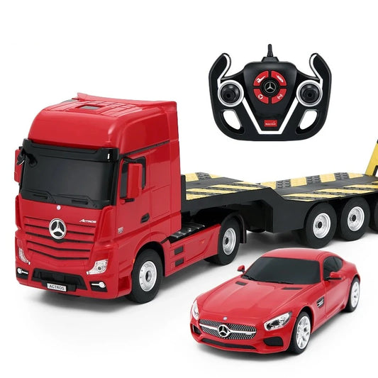 Rastar 1:26 RC Mercedes-Benz Actros Uzaktan Kumandalı Tır 1:24 RC Mercedes-AMG GT Araç Dahil | 2.4 Ghz USB Şarj Kırmızı Lisanslı Model 6+ Yaş ve Üzeri Çocuklar İçin
